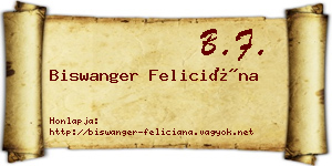 Biswanger Feliciána névjegykártya